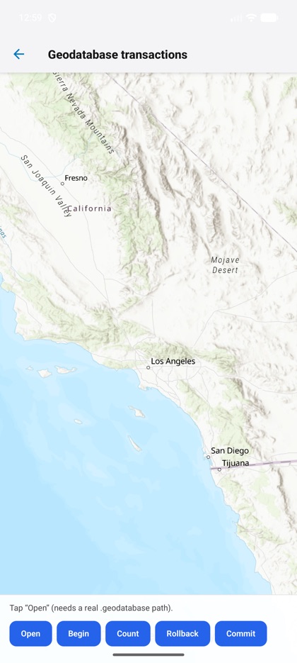 Geodatabase transactions running on Android