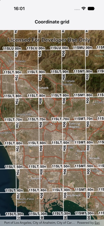 Coordinate grid running on iOS