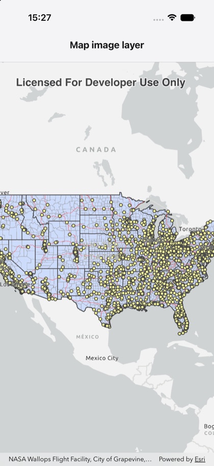 Map image layer running on iOS