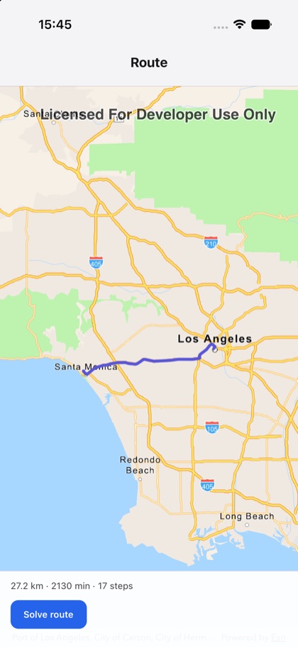 Route running on iOS