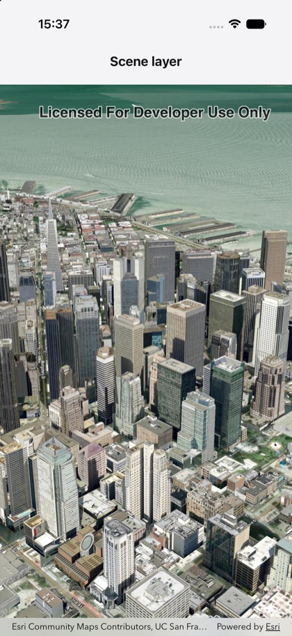 Scene layer running on iOS