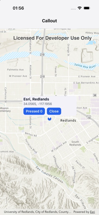 Callout running on iOS