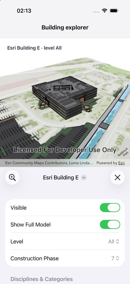Building explorer running on iOS