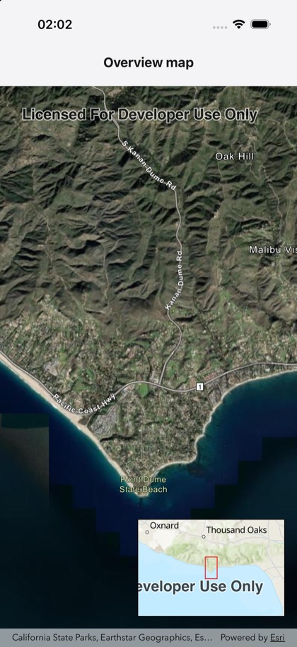 Overview map running on iOS